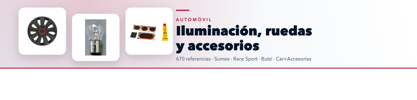 Iluminación, ruedas y accesorios de automóvil