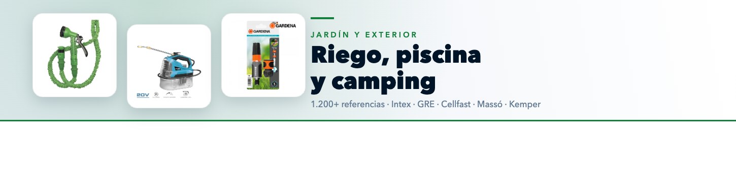 Riego, piscina y camping