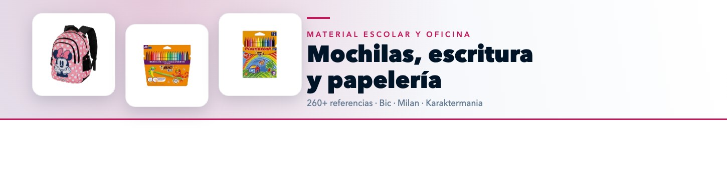Mochilas, escritura y papelería