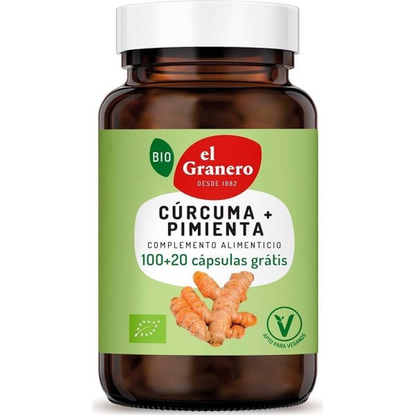 El Granero Curcuma y Pimienta Bio 120 Caps